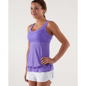 Lululemon Tank Top 4 Small Power Purple Run Ta Ta Topper Adjustable Workout